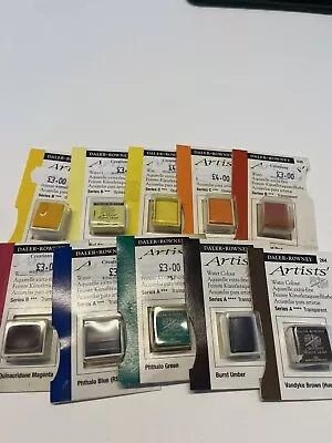 Daler Rowney Artists Watercolour 1/2 Pans (Set 3) • £20