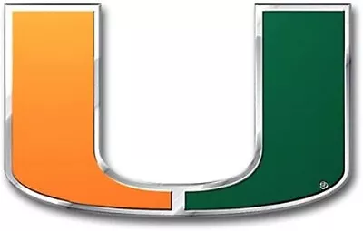 Miami Hurricanes Color Emblem Decal Aluminum Metal Car Truck Auto  #2 • $9.99