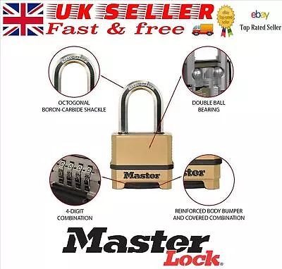 Master Lock Excell™ 4-Digit Combination 50mm Padlock - 38mm Shackle MLKM175LF • £29.99