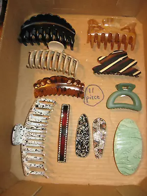 Mixed Lot Of Hair Claw Clips & Barrette's (11 Pc) • $12