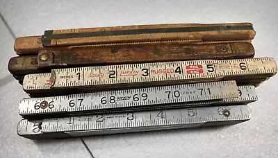 Lot Of 5 Vintage Folding Ruler Lot Lufkin 1206 1066D Extension • $39.99