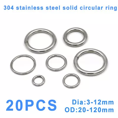 Stainless Steel Round Rings Heavy Duty Solid Metal Welded Circle O Ring 20* 304 • $18.63