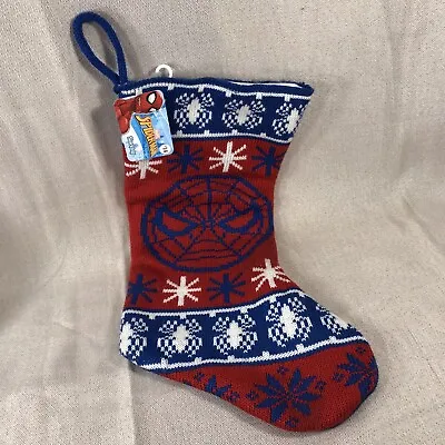 $15.27 • Buy Marvel Spider-Man Ugly Sweater Knit Christmas Stocking New With Tags