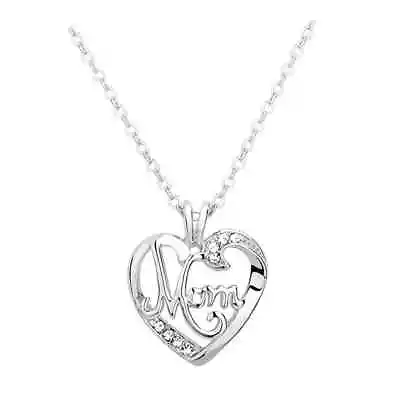 Fashion Jewelry Pendant Letter Mom Sparkling Crystal Necklace Gift Of Love New • $6.85