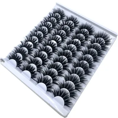 20 Pair 3D Natural Bushy Cross False Eyelashes Mink Hair Eye Lashes Black New • $6.86