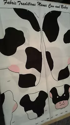 Vintage 1992 Fabric Traditions Mama Cow & Baby Cotton Sew & Stuff =FREE SHIPPING • $7