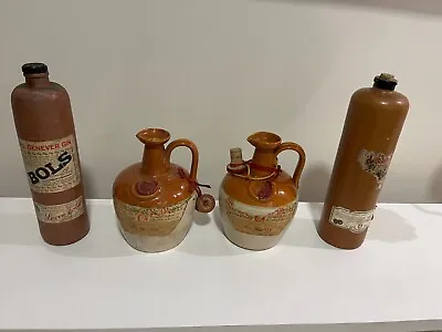 Lot Of 4 Antique Clay Bottles. Gin And Scotch. Bols Dutch And Ye Monks • $90