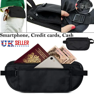 £4.49 • Buy Money Wallet Bum Bag Waist Belt Travel Security Fanny Pack Pouch Festival Sports