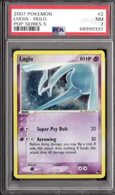 $179 • Buy PSA 7 2007 Pokemon Pop Series 5 Lugia 2 Mega Swirl + Holo Bleed