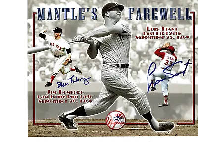 Yankees Mickey Mantle Farewell Photo Last HR (Jim Lonborg) Last Hit (LuisTiant) • $9.95