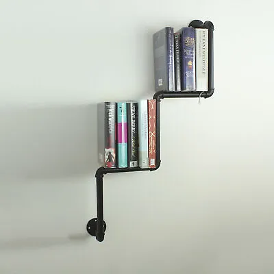 Industrial Urban Style Galvanised Steel Pipe Shelf Storage Shelving Bookcase • £48.99