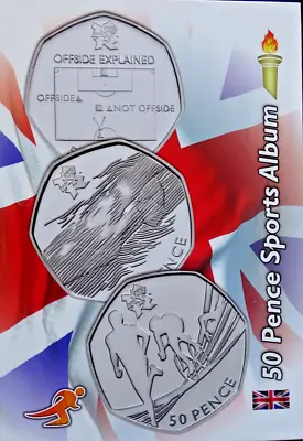 LONDON 2012 OLYMPICS 50p FULL SET IN MATADOR WHITE ALBUM  LIGHTLY CIRCULATED • £125