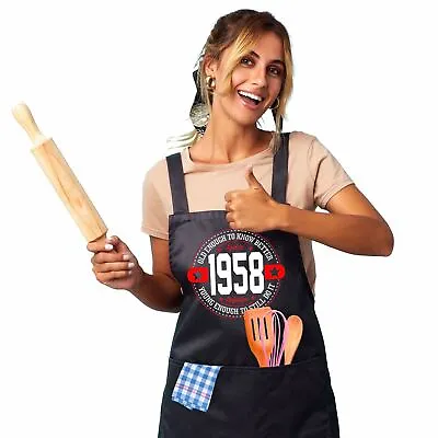£12.10 • Buy 65th Birthday Presents For Women Ladies Gifts Her Funny Apron Old Enough 1958