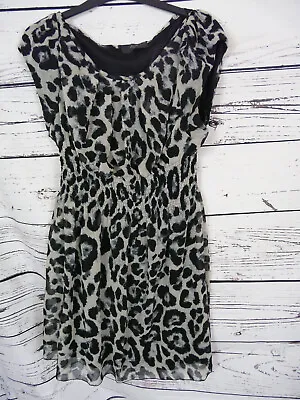 Ladies Ax Paris Black Mix Pattern A Line Dress Size 14 Good Condition • £3.49