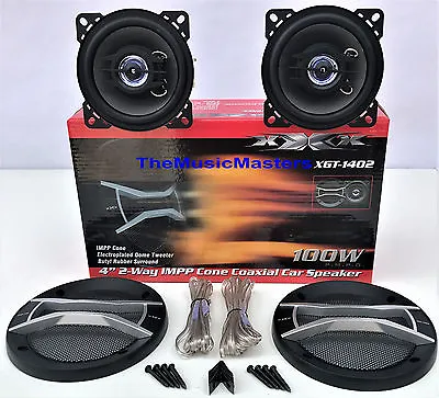 Pair 4  Inch Quality Coaxial 2-Way Car Audio Stereo Radio Replacement Speakers • $36.49