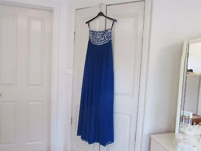 $40 • Buy Weddings & Special Occasion Long Dress 12 Royal Blue No Sleeves Fully Lined.