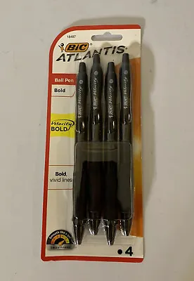 £6.01 • Buy BIC Atlantis Velocity Bold Retractable Ball Pen Bold Point 1.6mm Black 4 Count