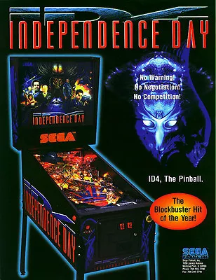 Pinball ROM CPU SET (2 Chips) Sega Independence Day ID4 Upgrade • $18.95