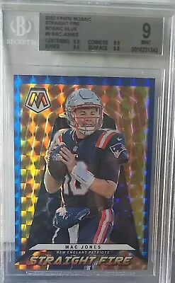 2022 Panini Mosaic Straight Fire Mac Jones Mosaic Blue New England Patriots /99 • $60