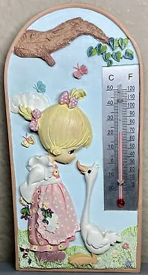 Vintage Precious Moments 6.5” Poly Stone Wall Plaque Thermometer Home Décor • $16.19
