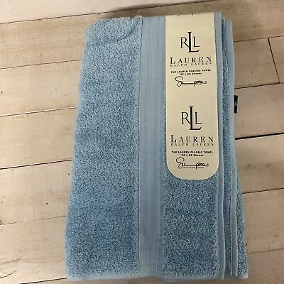 Ralph Lauren Blue Classic Bath/ Shower Towel 32”x58” Vintage New With Tags • £18.30