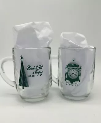 Marshall Fields Walnut Room Glass Mugs Chicago Christmas Limited Editions • $15