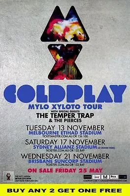 COLDPLAY 2012 Australian  Laminated Tour  Poster • $15.95