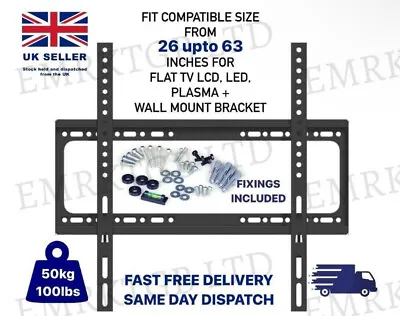 Tv Wall Bracket Mount Slim For 26 30 32 40 42 50 63 Inch Flat 3d Lcd Led Plasma • £7.65