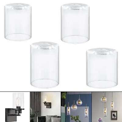 Glass Lamp Shade Cylinder Lampshade For Chandelier Ceiling Light Pendant • £16.49