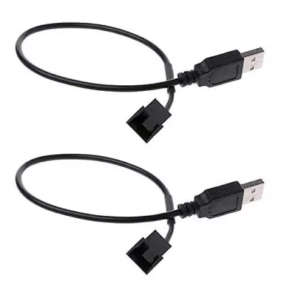 2 Pack Usb To 3pin / 4pin Pwm 5v Usb Sleeved Fan Power Adapter Cable Usb To 3 Pi • $13.11