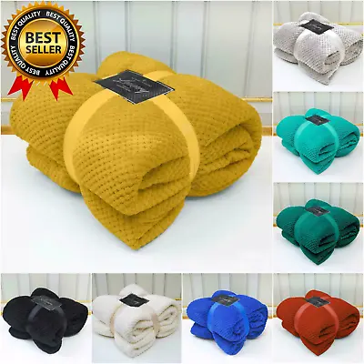£17.97 • Buy Luxury Popcorn Throws Single Double King Cuddly Cosy Warm Blanket For Sofa Bed