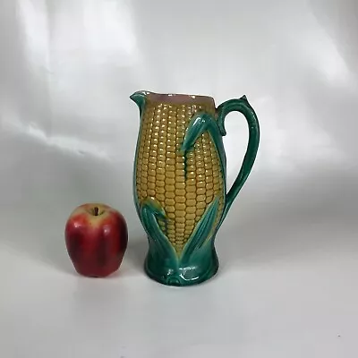 19th C. Majolica Pottery Pitcher Corn On The Cob Motif • $150