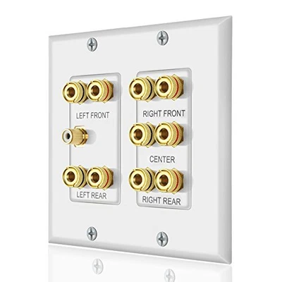 $26.29 • Buy Home Theater 5.1 Surround Sound Distribution Wall Plate 10 Banana Binding Pos...
