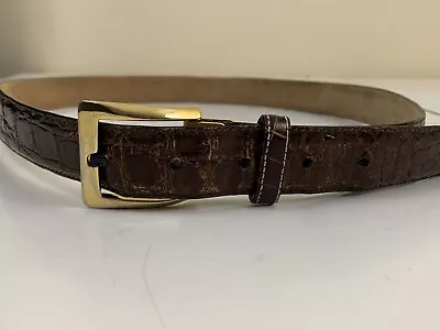 Saks Fifth Avenue Caiman Crocodile Suit Belt 34??? • $75