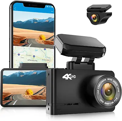 $204.54 • Buy WOLFBOX 4K Dash Cam Built-in WiFi GPS Dashboard Camera Front 4K/2.5K And Rear 10