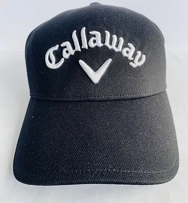 CALLAWAY Golf Tour Authentic Rogue Odyssey Black Fitted Flex Cap Hat Adults S/M • $34.94