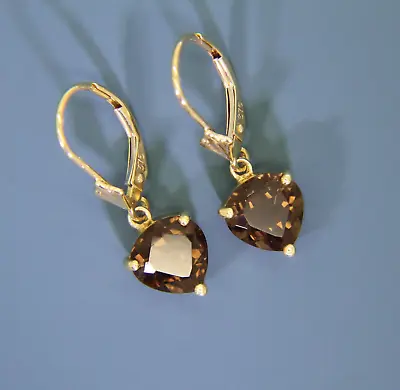 9ct Gold Smoky Quartz Drop Earrings • £225