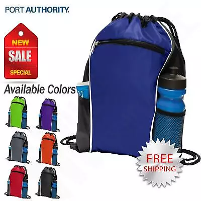 Port Authority Drawstring Backpack Cinch Sack Gym School Sport Bag BG613 • $8.95