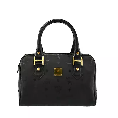 Authentic MCM Visetos Nylon Leather Boston Bag Black R2846OS603 • $162