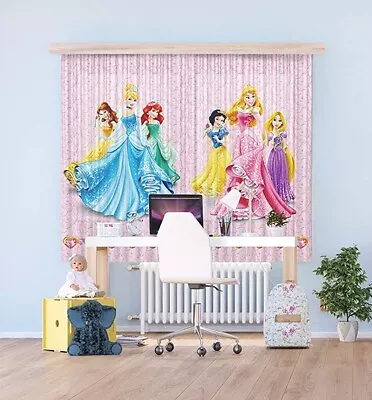 £39.88 • Buy Pair Of Ready Made Curtains Children's Bedroom Pink Disney Princess 180x160cm 