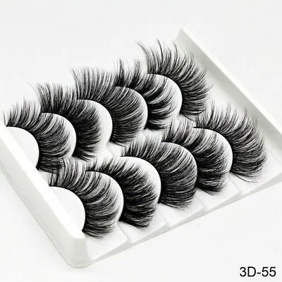 10 Pair 3D Mink False Eyelashes Wispy Cross Long Thick Soft Fake Eye Lashes  UK • £2.99