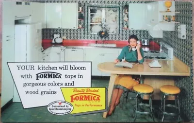 Formica 1950s Chrome Advertising Postcard Kitchen Interior Oley PA Appliances • $9.99