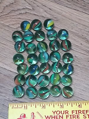 Vintage Lot Of 33 Cats Eye Marbles Multi Colored Game Glass • $14.99