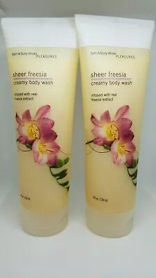 $49.99 • Buy BATH & BODY WORKS SHEER FREESIA Creamy Creme Body Wash Cream 8 Oz 2 NEW HTF