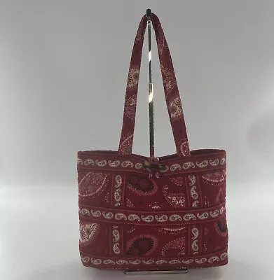 Vera Bradley Mesa Red Paisley Betsy Shoulder Bag Tote With Toggle Closure • $34.57