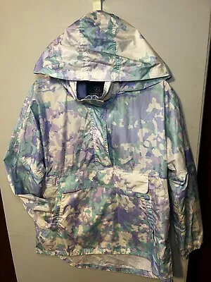 LAUREN JAMES WOMEN'S HOODED ANORAK PASTEL RAIN JACKET Medium Packable Hood. • $15.99