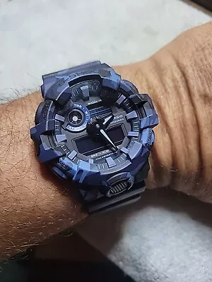 Casio ANALOG-DIGITAL GA-700 SERIES GA-700CM Blue Camouflage • $49.95