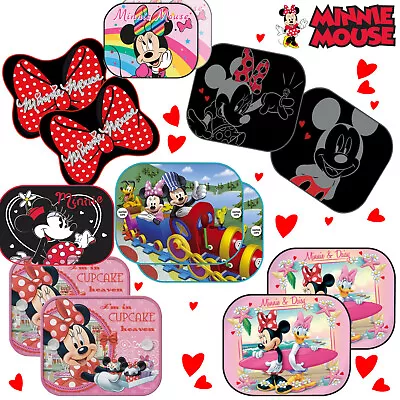 2x Disney Minnie Mouse Sunshade Baby Girl Kids Children Car Window Sun Shades • £4.99