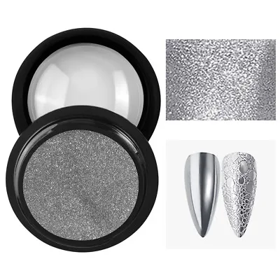 New Silver Effect Mirror Chrome Nail Powder Pigment No Polish Foil Nails Colour • $7.99