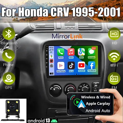For Honda CRV 1995-2001 Android 13 Apple CarPlay GPS Navi Car Stereo Radio FM • $127.02